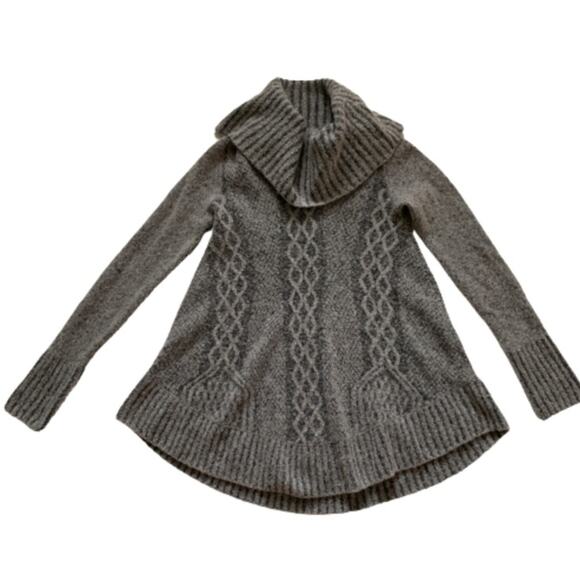 Anthropologie Ruby Moon Sweater Cowl Swing Gray Fuzzy Soft Sweater Size Small - Picture 3 of 12